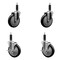 Service Caster 5'' Black Poly Wheel Swivel 1'' Expanding Stem Caster Set 2 Brakes, 4PK SCC-EX20S514-PPUB-BLK-2-TLB-2-1 - alternate 1